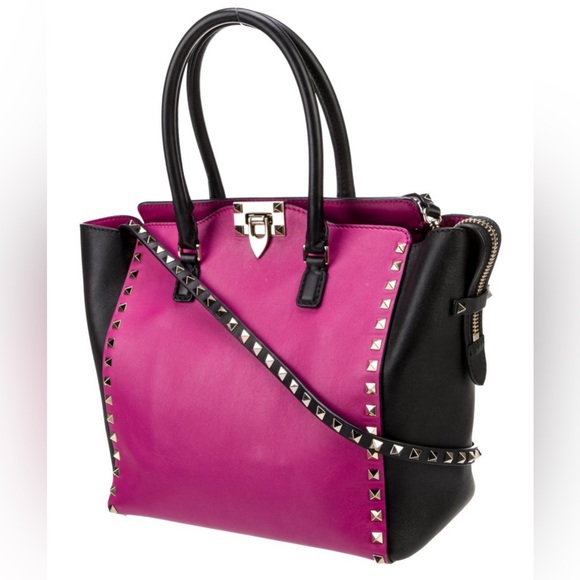 Valentino leather Rockstud handle bag - Picture 4 of 5